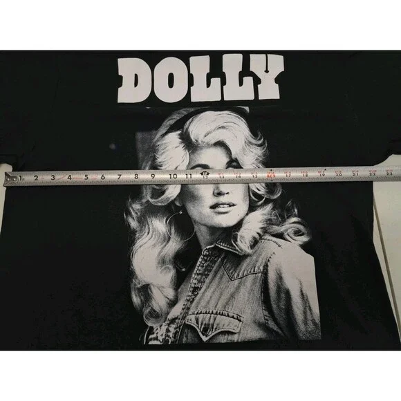 Dolly Parton Men's Portrait Black Graphic Short Sleeves T-Shirt XL - Picture 4 of 5